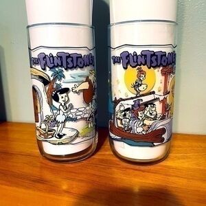 Vintage Flintstones The First 30 Years Hardee’s 1991 Drinking Glasses Set of 2
